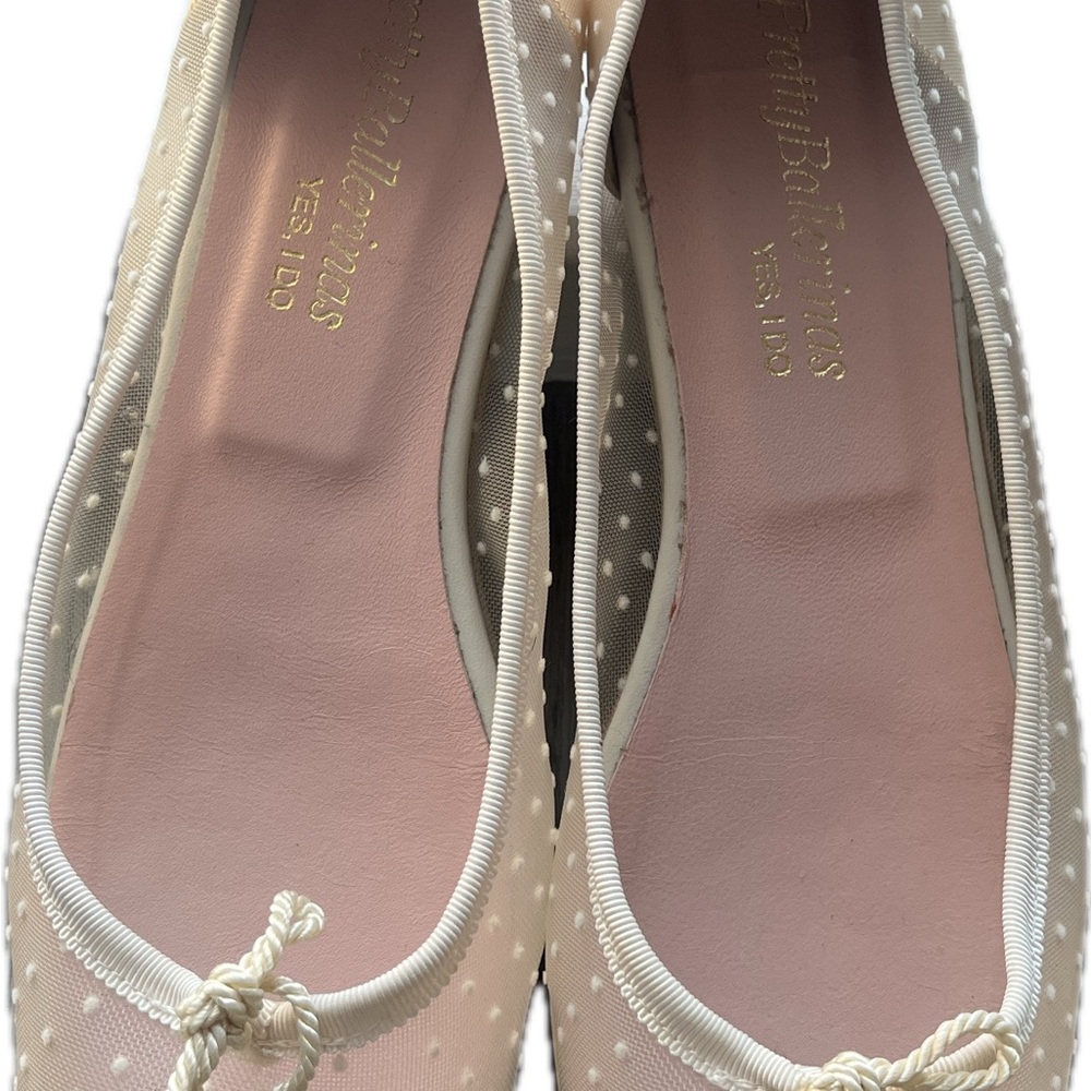 Pretty Ballerinas Cream Polka Dot Women's Shoes